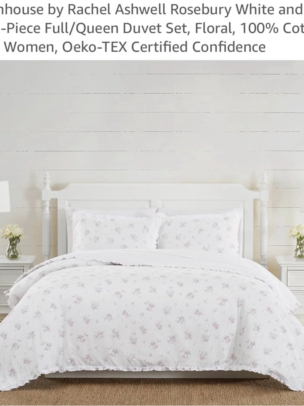 Rosebury White Floral Duvet Cover Set by Rachel Ashwell